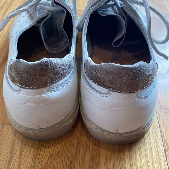 Gidigio handmade Italian leather sneakers size EU 36 or US 5.5 white and gold - Picture 3 of 6